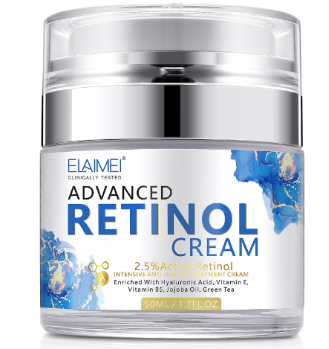 Crema facial de retinol con ácido hialurónico y vitamina C